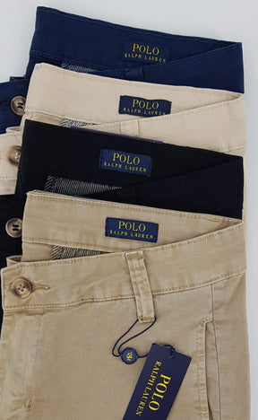 Calça Ralph Lauren de Sarja Chino Stretch Slim Fit- Preta