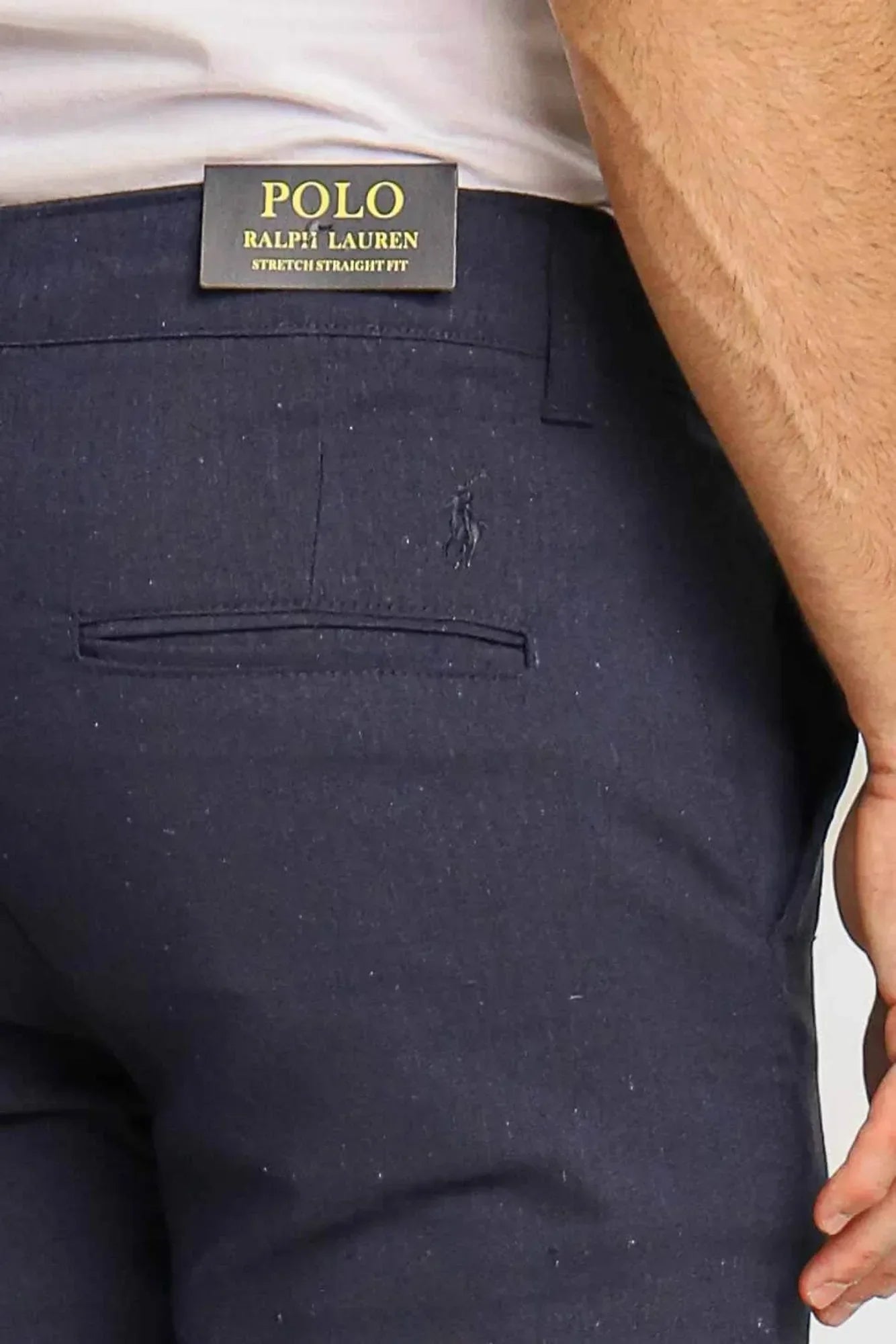 Calça Ralph Lauren Linho Straight Fit - Azul Marinho